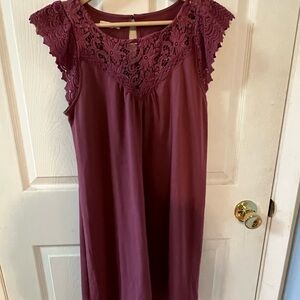 Maurices Purple Lace Midi Dress